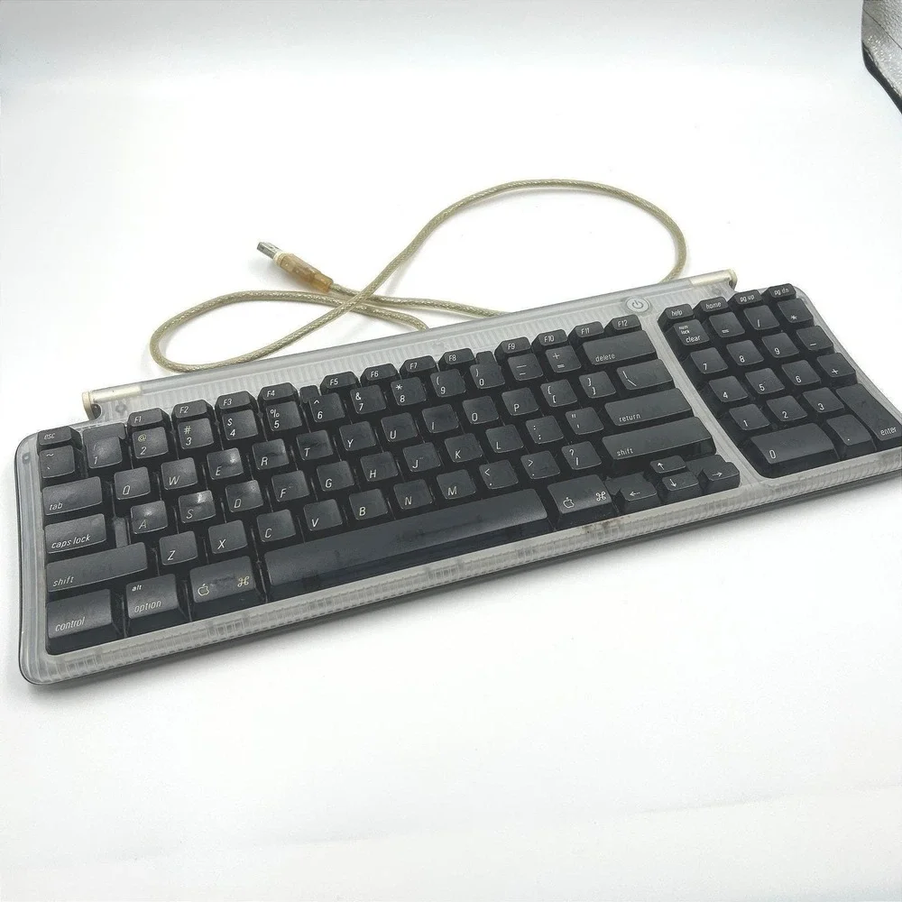 Apple M2452 USB Keyboard iMac G3 G4 Clear Gray 1999 Y2K Retro‎ Tech